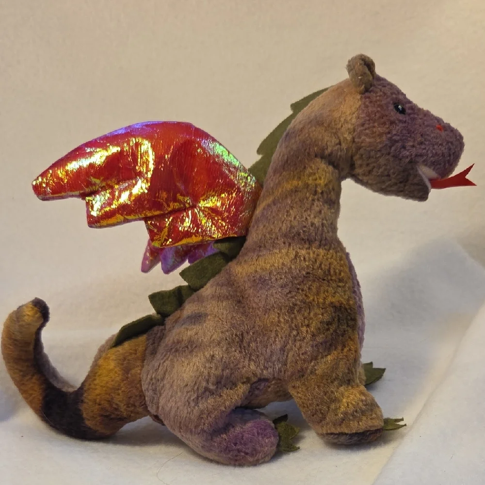 Scorch The Dragon Ty Beanie Babies Collection 1998 Purple and Tan